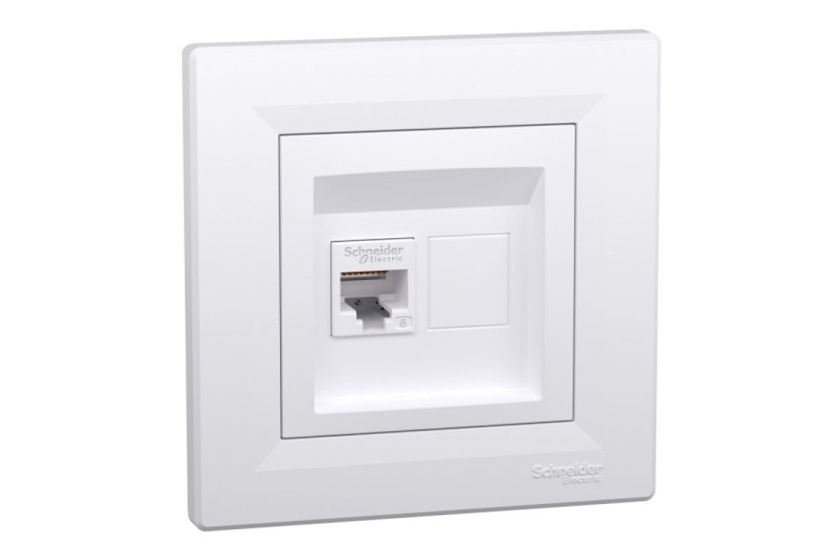 Розетка комп'ютерна RJ45 UTP категорія 6 Біла Asfora (EPH4700121)
