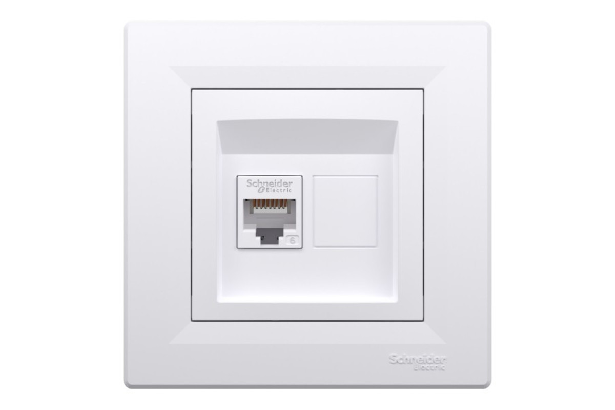 Розетка комп'ютерна RJ45 UTP категорія 6 Біла Asfora (EPH4700121)