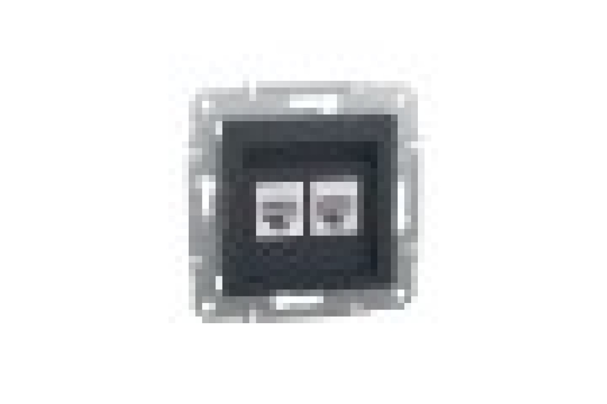 Розетка комп'ютерна RJ45 UTP категорія 6 подвійна Asfora Антрацит (EPH4800171)