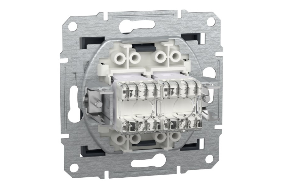 Розетка комп'ютерна RJ45 UTP категорія 6 подвійна Asfora Антрацит (EPH4800171)