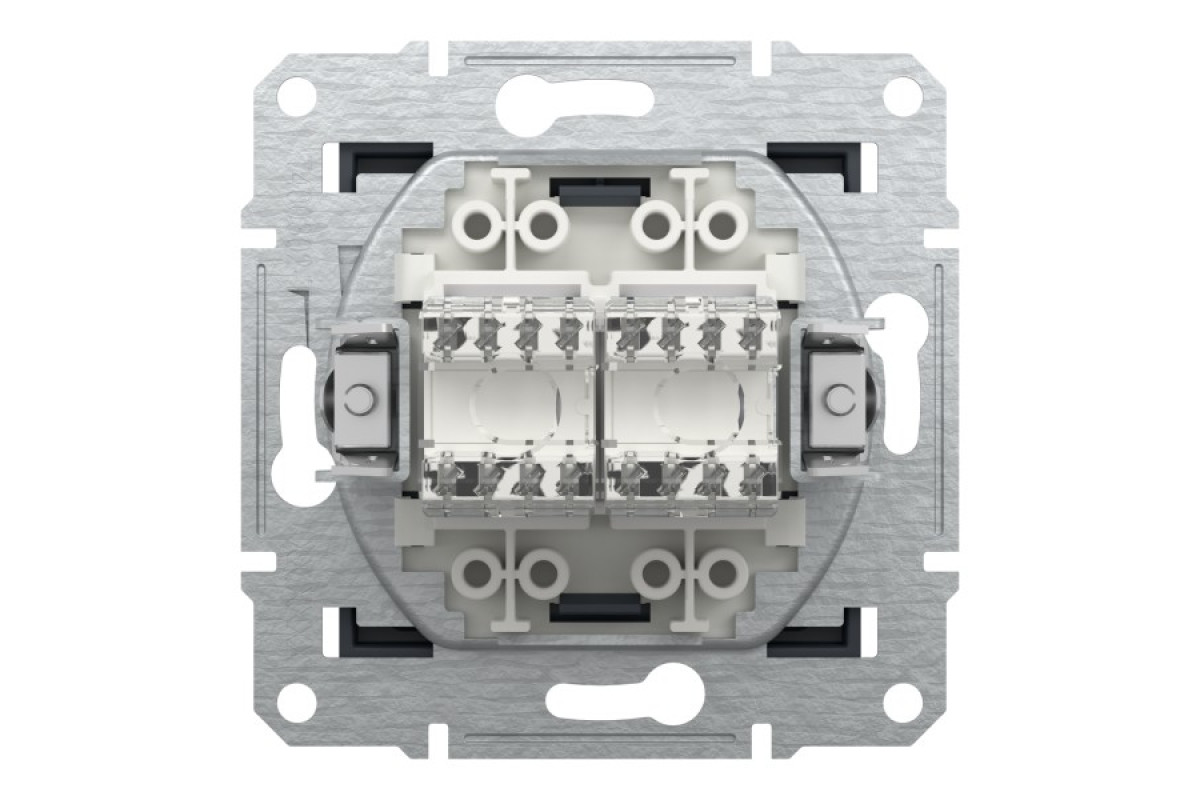 Розетка комп'ютерна RJ45 UTP категорія 6 подвійна Asfora Антрацит (EPH4800171)