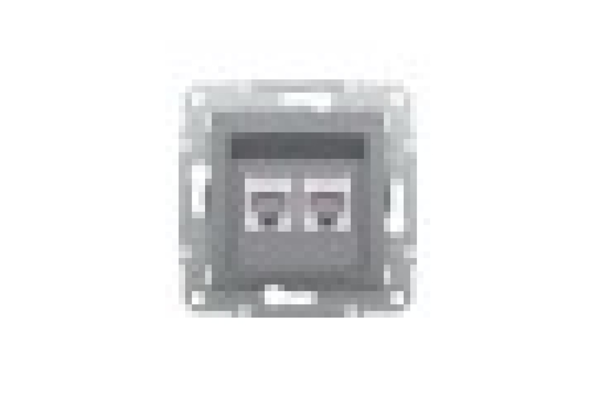 Розетка комп'ютерна RJ45 UTP категорія 6 подвійна Asfora Сталь (EPH4800162)