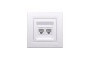 Розетка комп'ютерна RJ45 UTP категорія 6 подвійна Біла Asfora (EPH4800121)