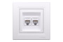Розетка комп'ютерна RJ45 UTP категорія 6 подвійна Біла Asfora (EPH4800121)