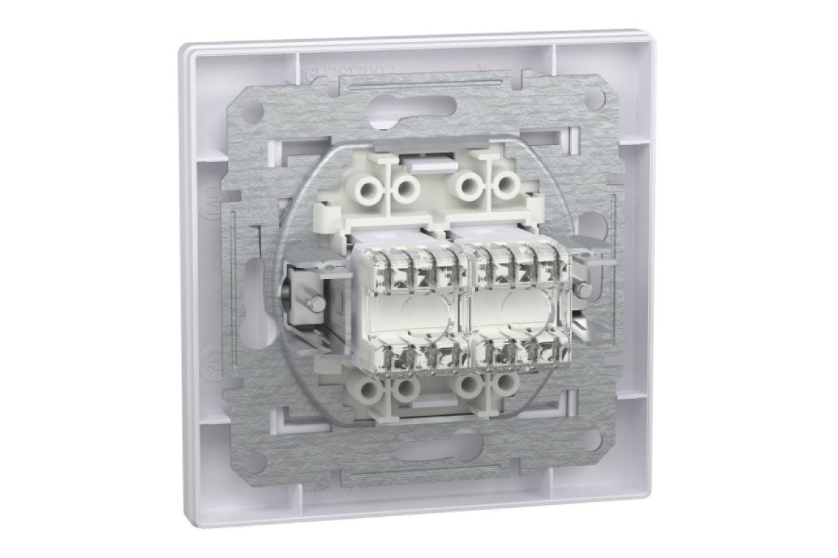 Розетка комп'ютерна RJ45 UTP категорія 6 подвійна Біла Asfora (EPH4800121)