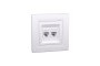 Розетка комп'ютерна RJ45 UTP категорія 6 подвійна Біла Asfora (EPH4800121)