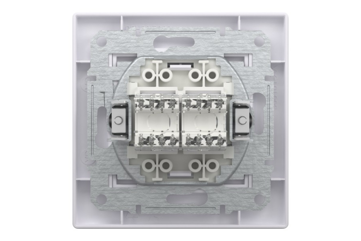 Розетка комп'ютерна RJ45 UTP категорія 6 подвійна Біла Asfora (EPH4800121)