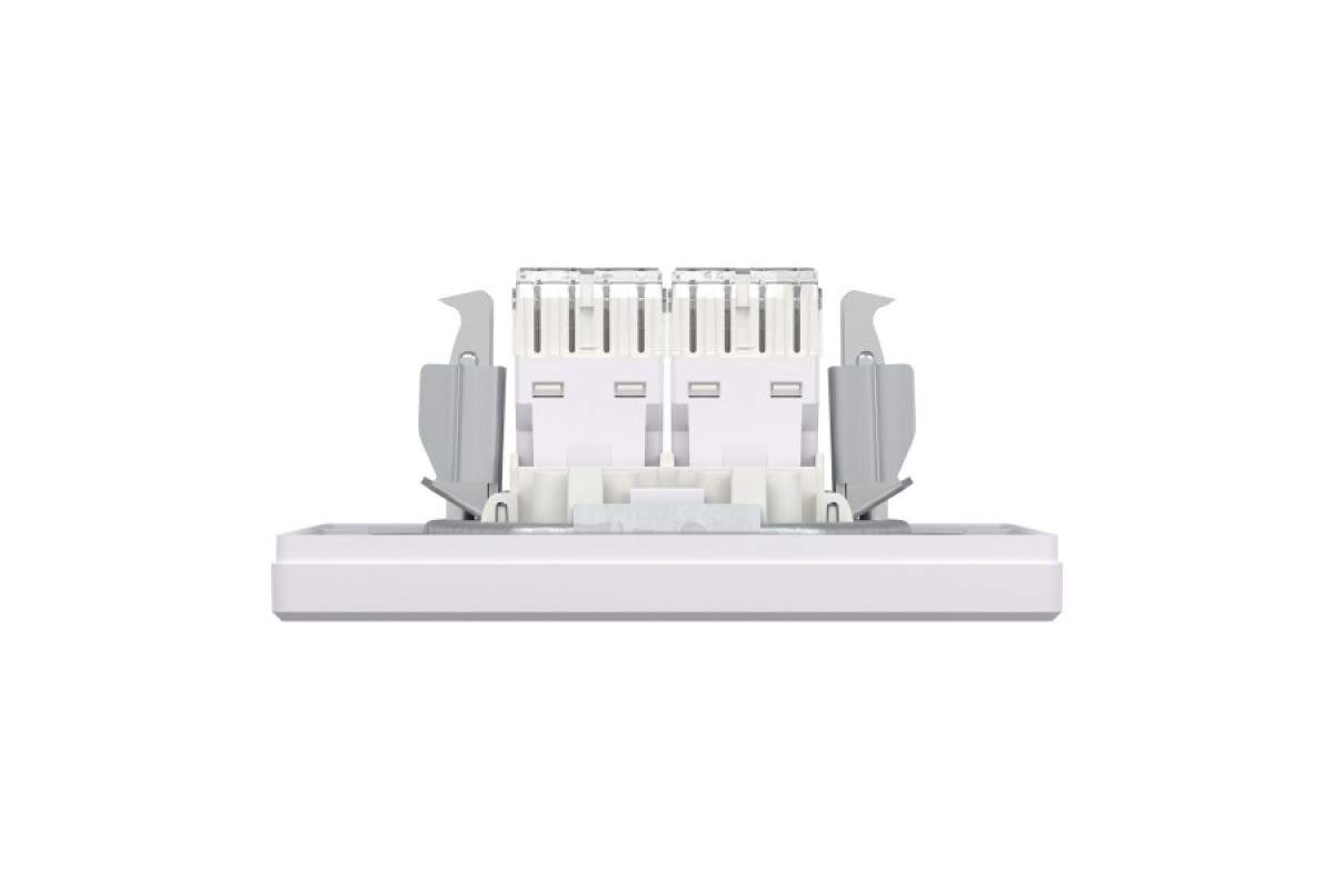 Розетка комп'ютерна RJ45 UTP категорія 6 подвійна Біла Asfora (EPH4800121)