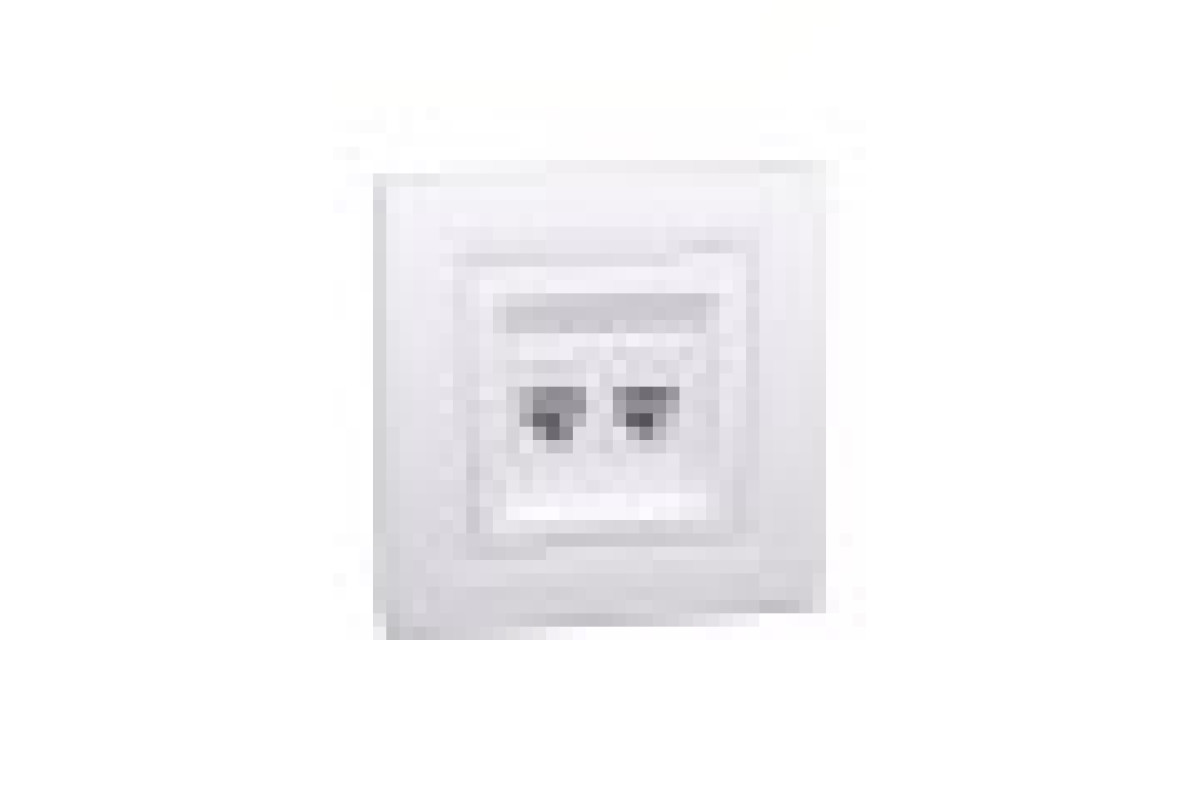 Розетка комп'ютерна RJ45 UTP категорія 6 подвійна Біла Asfora (EPH4800121)