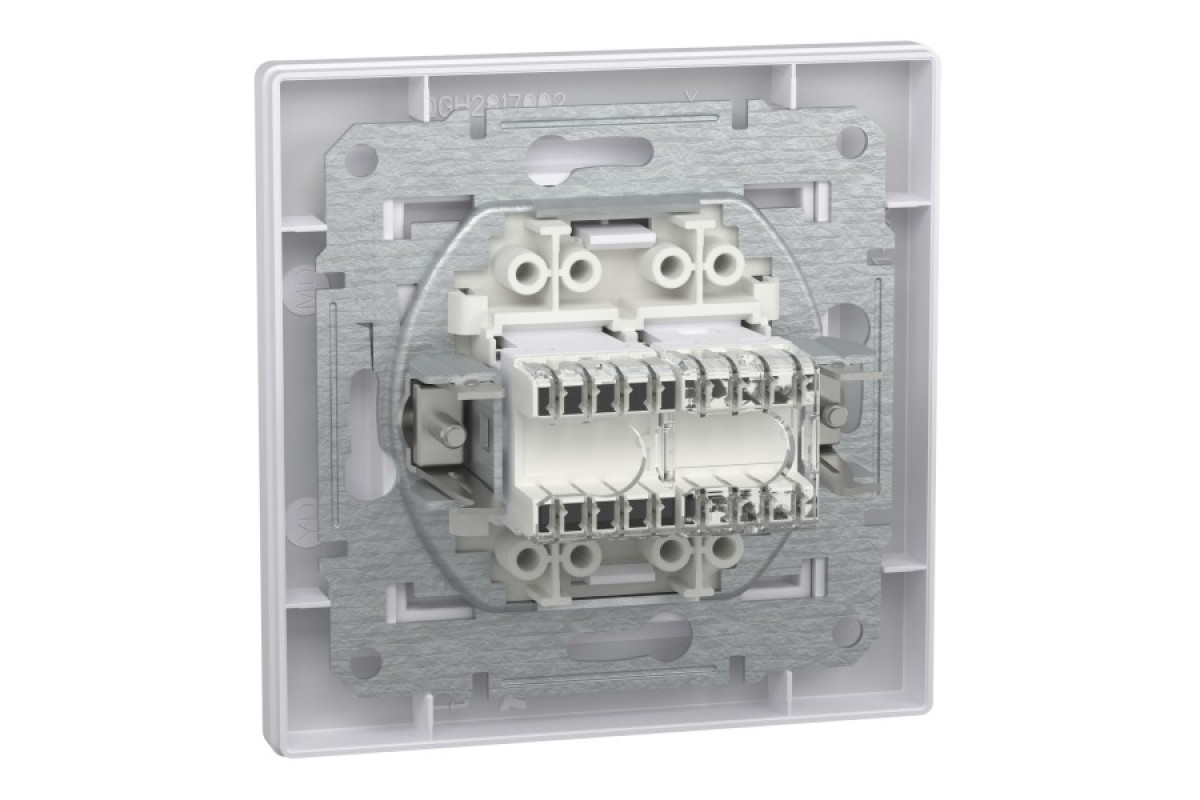 Розетка комп'ютерна RJ45 категорія 5Е І ТЕЛЕФОННА Розетка RJ12 Біла Asfora (EPH4900121)