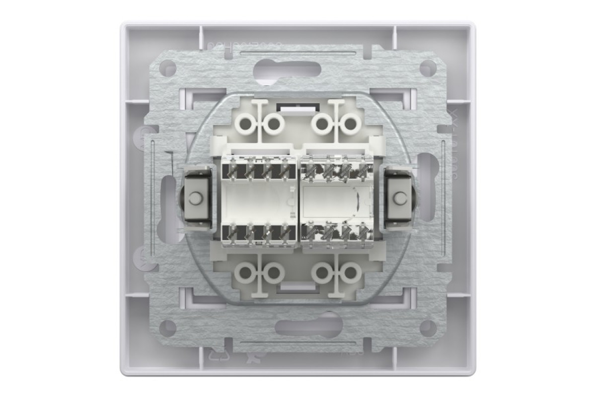 Розетка комп'ютерна RJ45 категорія 5Е І ТЕЛЕФОННА Розетка RJ12 Біла Asfora (EPH4900121)