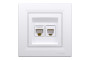 Розетка комп'ютерна RJ45 категорія 5Е І ТЕЛЕФОННА Розетка RJ12 Біла Asfora (EPH4900121)