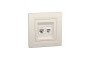 Розетка комп'ютерна RJ45 категорія 5Е І ТЕЛЕФОННА Розетка RJ12 Крем Asfora (EPH4900123)