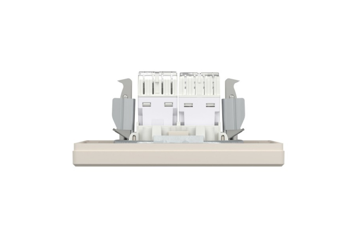 Розетка комп'ютерна RJ45 категорія 5Е І ТЕЛЕФОННА Розетка RJ12 Крем Asfora (EPH4900123)