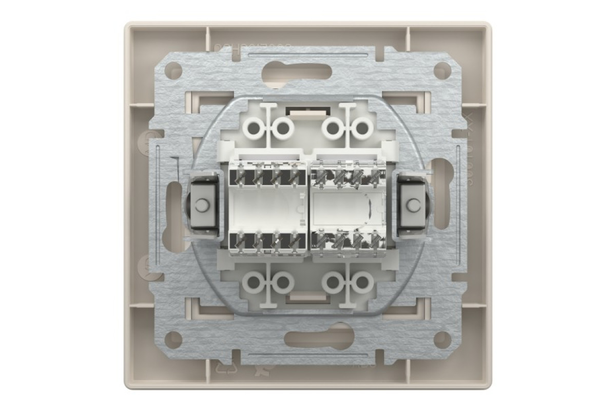 Розетка комп'ютерна RJ45 категорія 5Е І ТЕЛЕФОННА Розетка RJ12 Крем Asfora (EPH4900123)