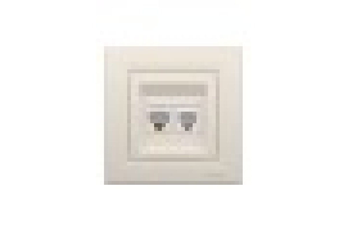 Розетка комп'ютерна RJ45 категорія 5Е І ТЕЛЕФОННА Розетка RJ12 Крем Asfora (EPH4900123)