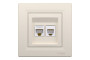 Розетка комп'ютерна RJ45 категорія 5Е І ТЕЛЕФОННА Розетка RJ12 Крем Asfora (EPH4900123)
