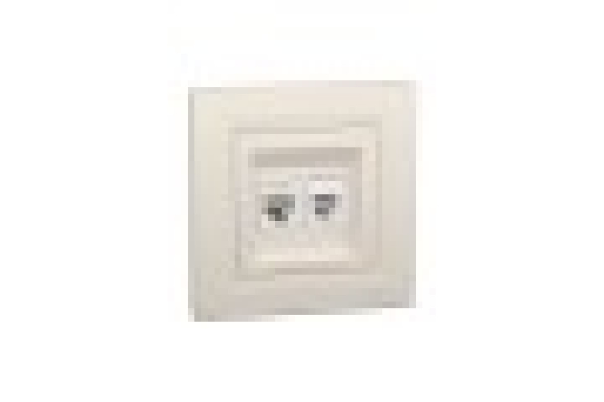 Розетка комп'ютерна RJ45 категорія 5Е І ТЕЛЕФОННА Розетка RJ12 Крем Asfora (EPH4900123)