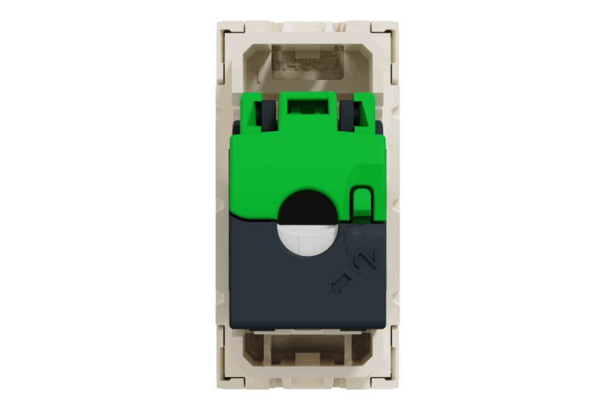 Розетка комп'ютерна RJ45, категорія 5 STP, 1 модуль, бежева Unica New Studio (NU341244)