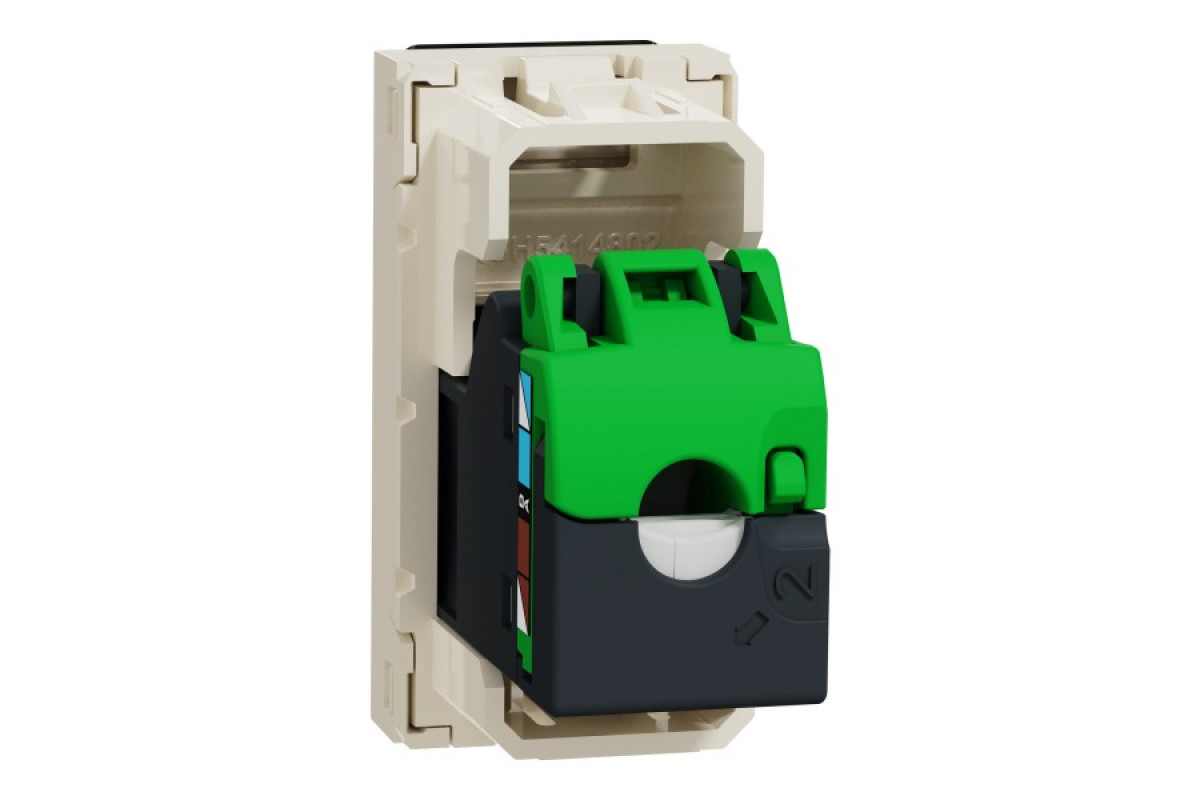 Розетка комп'ютерна RJ45, категорія 5 STP, 1 модуль, бежева Unica New Studio (NU341244)