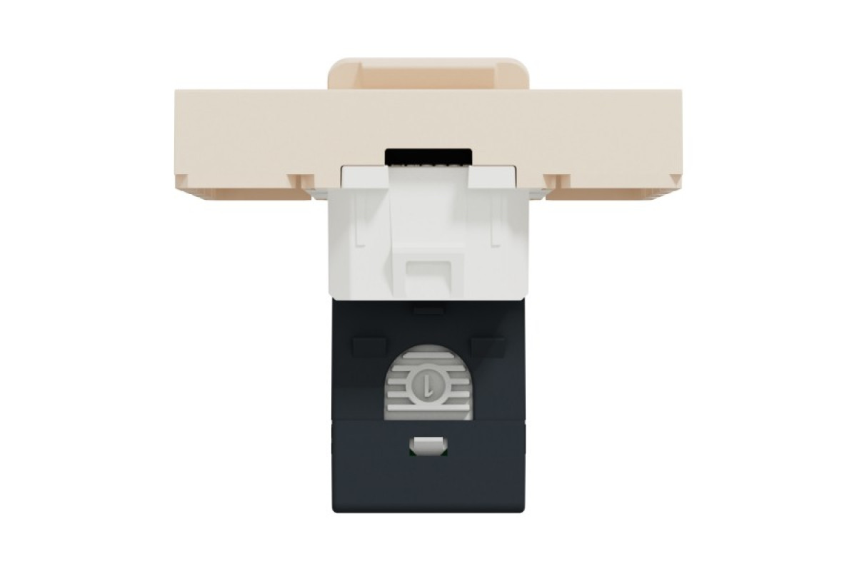 Розетка комп'ютерна RJ45, категорія 5 STP, 2 модулі, бежева Unica New Studio (NU341344)