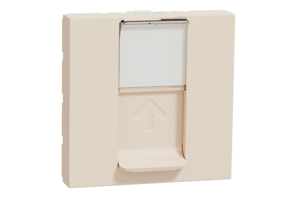 Розетка комп'ютерна RJ45, категорія 5 UTP, 2 модулі, бежева Unica New Studio (NU341144)