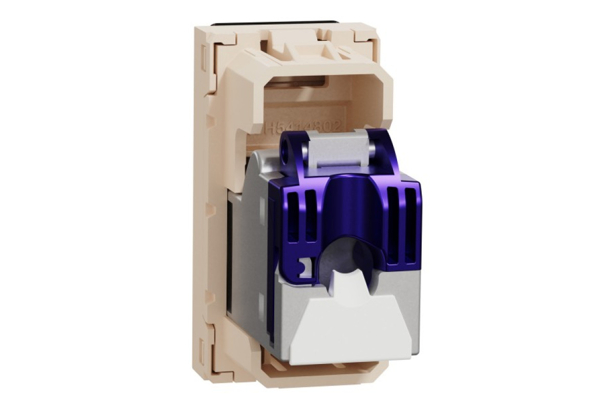 Розетка комп'ютерна RJ45, категорія 6 FTP, 1 модуль, бежева Unica New Studio (NU344844)