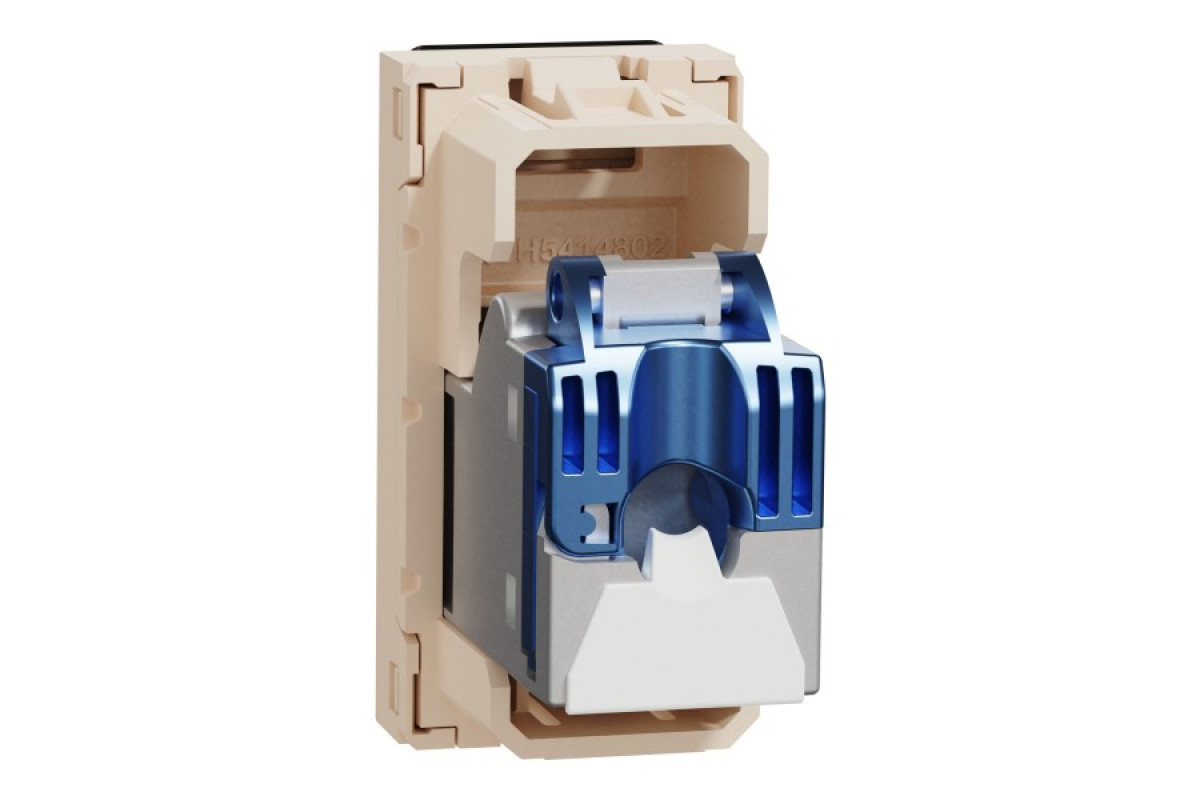 Розетка комп'ютерна RJ45, категорія 6 STP, 1 модуль, бежева Unica New Studio (NU341644)