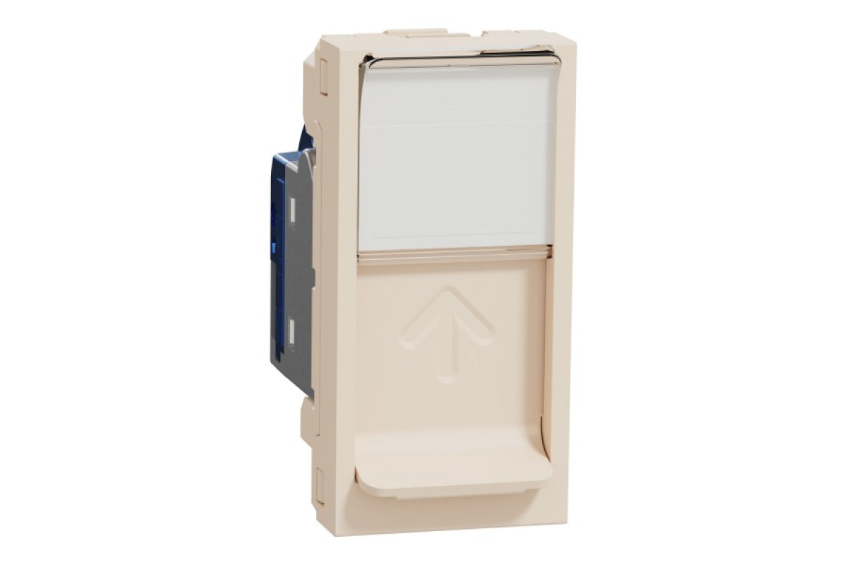 Розетка комп'ютерна RJ45, категорія 6 STP, 1 модуль, бежева Unica New Studio (NU341644)
