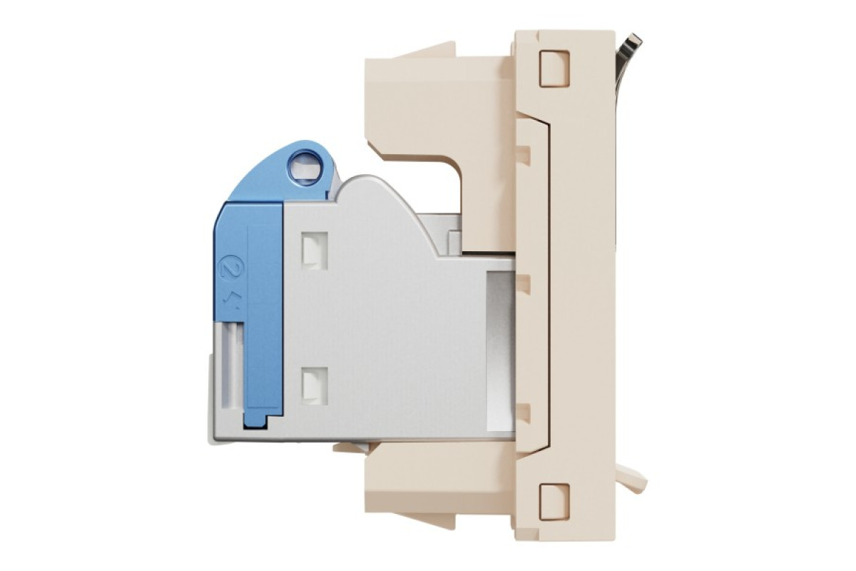 Розетка комп'ютерна RJ45, категорія 6 STP, 1 модуль, бежева Unica New Studio (NU341644)