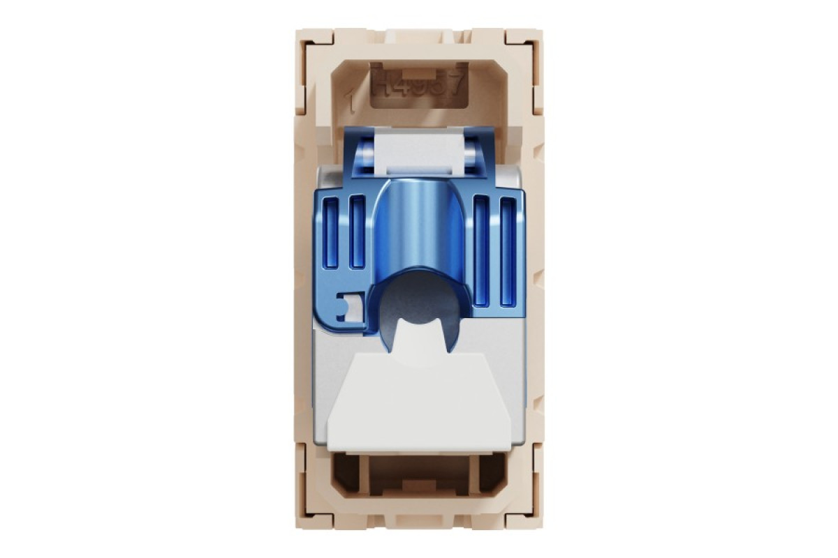 Розетка комп'ютерна RJ45, категорія 6 STP, 1 модуль, бежева Unica New Studio (NU341644)