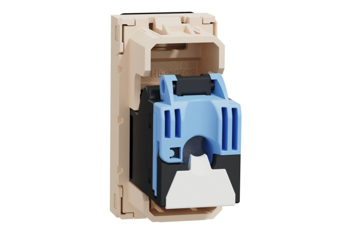 Розетка комп'ютерна RJ45, категорія 6 UTP, 1 модуль, бежева Unica New Studio (NU341444)