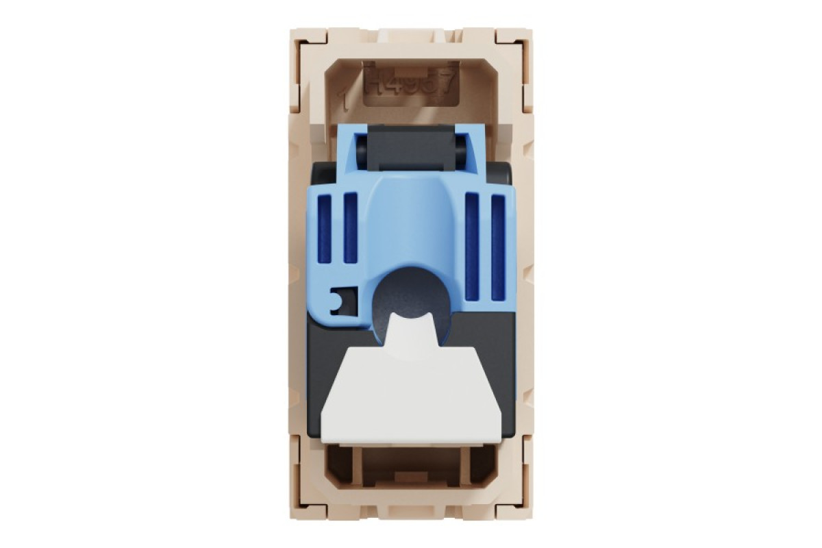 Розетка комп'ютерна RJ45, категорія 6 UTP, 1 модуль, бежева Unica New Studio (NU341444)