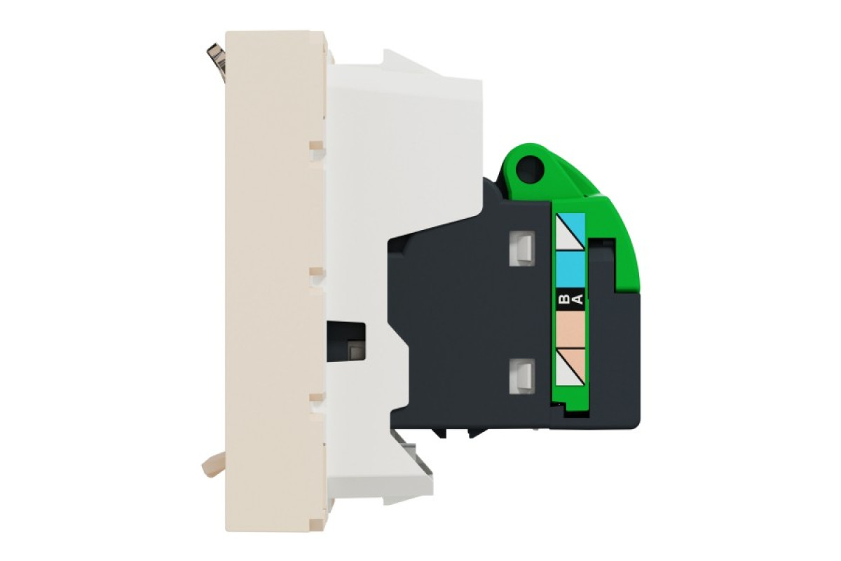 Розетка комп'ютерна RJ45, категорія 6 UTP, 2 модулі, бежева Unica New Studio (NU341544)