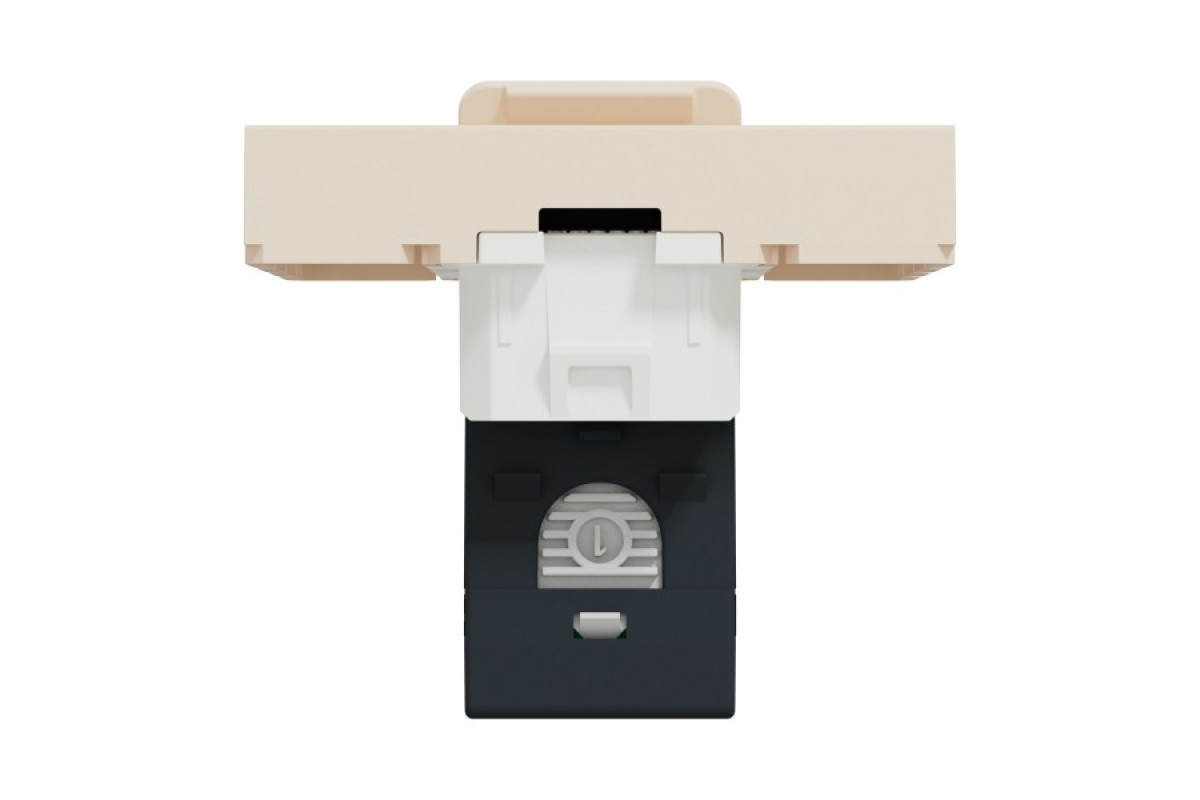 Розетка комп'ютерна RJ45, категорія 6 UTP, 2 модулі, бежева Unica New Studio (NU341544)