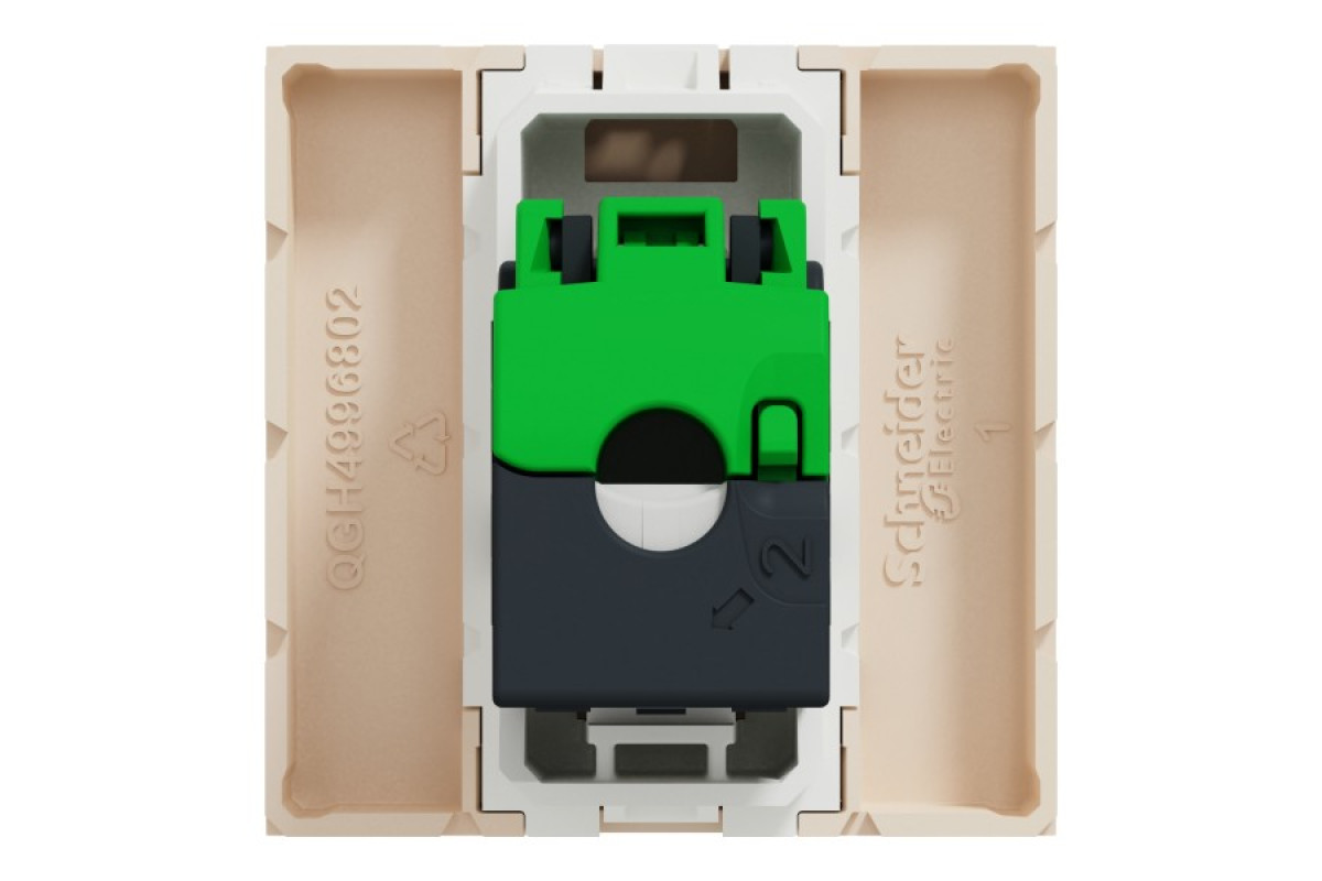 Розетка комп'ютерна RJ45, категорія 6 UTP, 2 модулі, бежева Unica New Studio (NU341544)