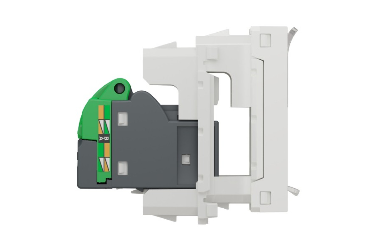 Розетка комп'ютерна RJ45, одинарна категорія 5 STP, 1 модуль білий (NU341218)