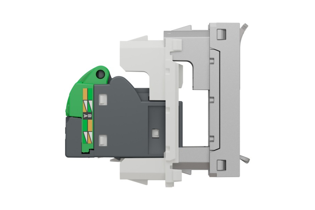 Розетка комп'ютерна RJ45, одинарна категорія 5 UTP, 1 модуль, алюміній (NU341030)