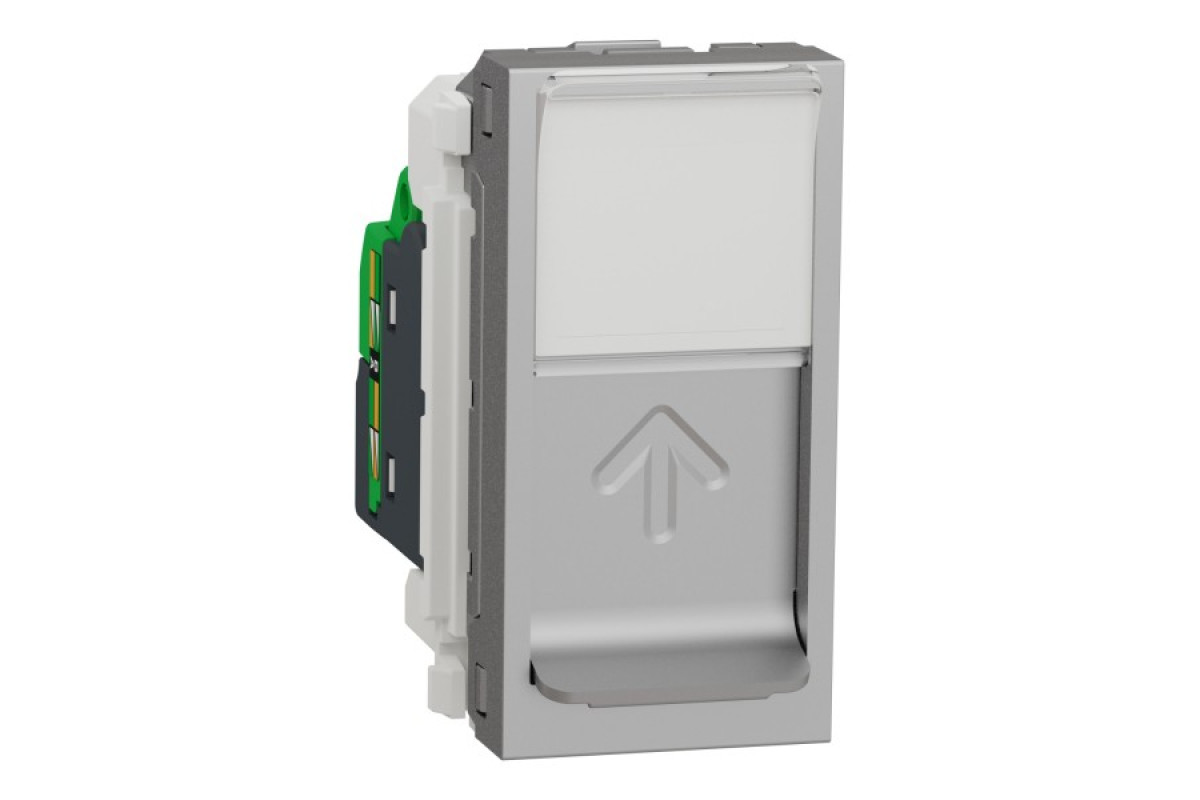 Розетка комп'ютерна RJ45, одинарна категорія 5 UTP, 1 модуль, алюміній (NU341030)