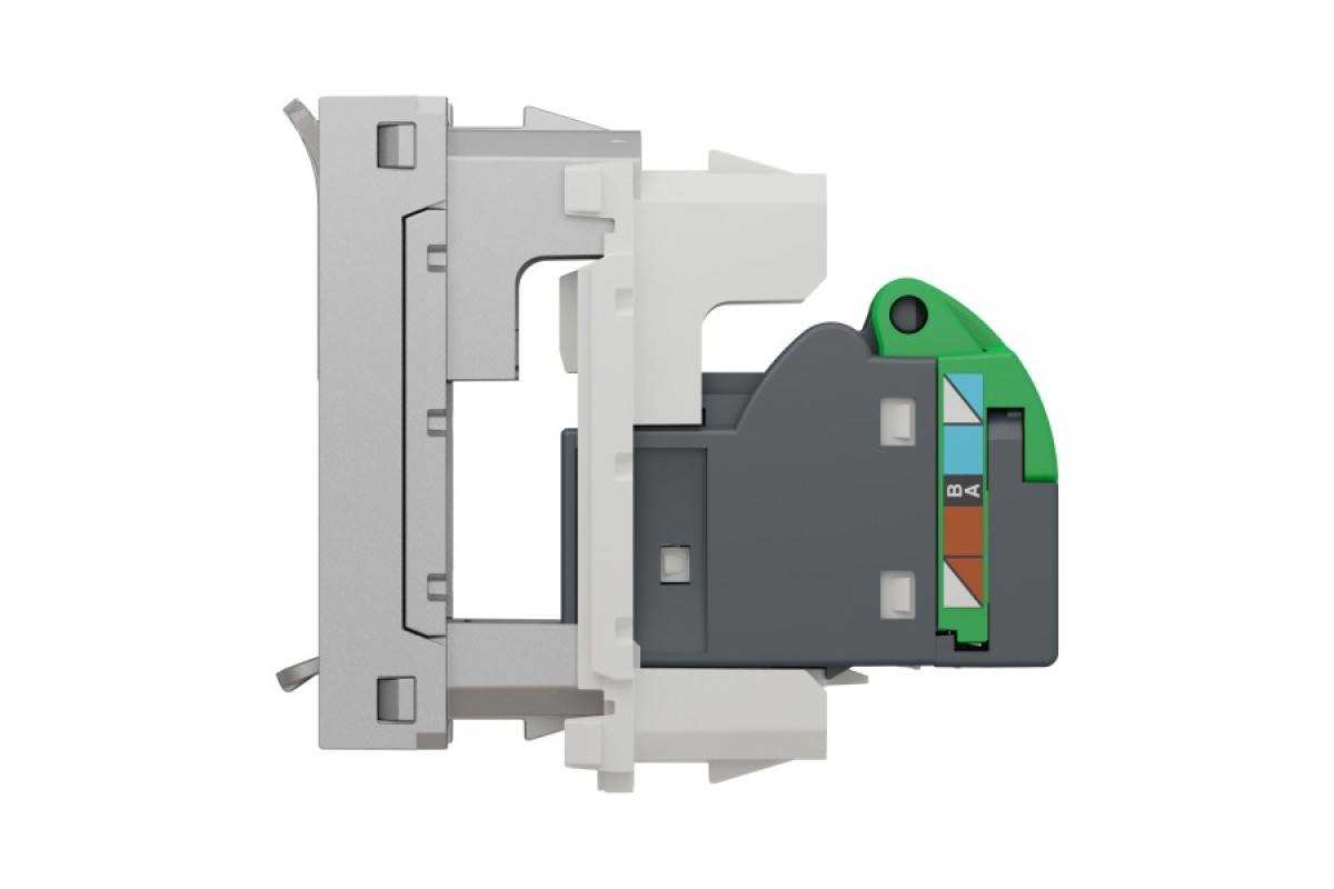 Розетка комп'ютерна RJ45, одинарна категорія 5 UTP, 1 модуль, алюміній (NU341030)