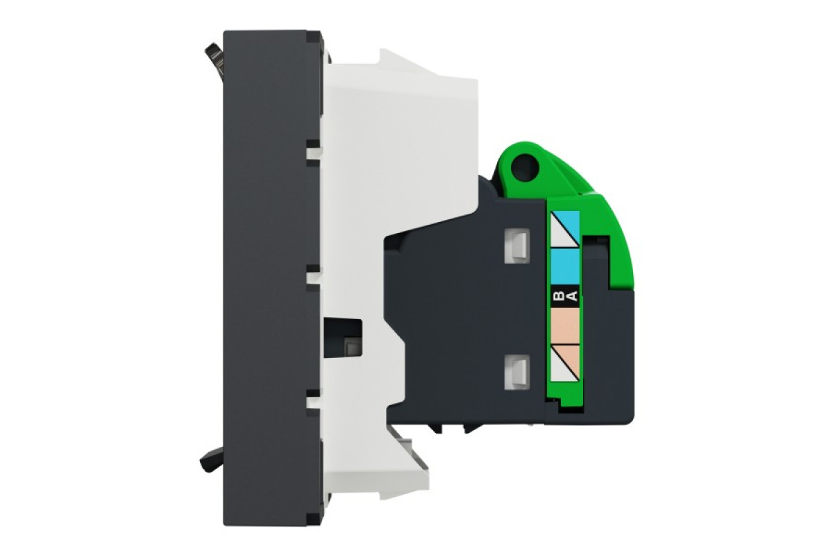 Розетка комп'ютерна RJ45, одинарна категорія 5 UTP, 2 модулі антрацит (NU341154)