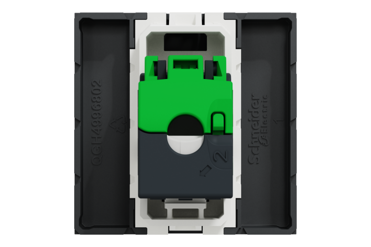 Розетка комп'ютерна RJ45, одинарна категорія 5 UTP, 2 модулі антрацит (NU341154)