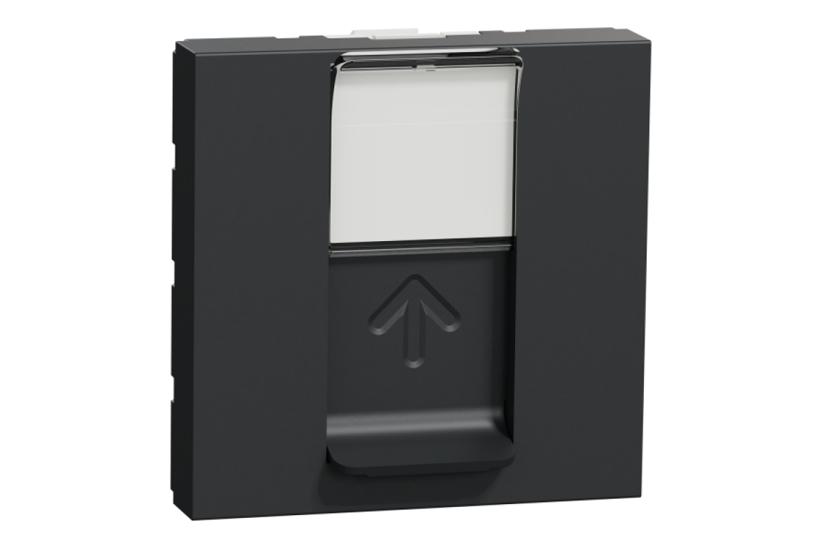 Розетка комп'ютерна RJ45, одинарна категорія 5 UTP, 2 модулі антрацит (NU341154)