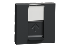 Розетка комп'ютерна RJ45, одинарна категорія 5 UTP, 2 модулі антрацит (NU341154)