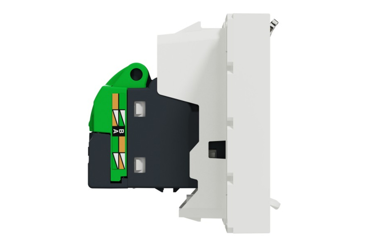 Розетка комп'ютерна RJ45, одинарна категорія 5, STP, 2 модулі білий (NU341318)