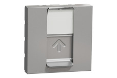 Розетка комп'ютерна RJ45, одинарна категорія 5, UTP, 2 модулі, алюміній (NU341130)