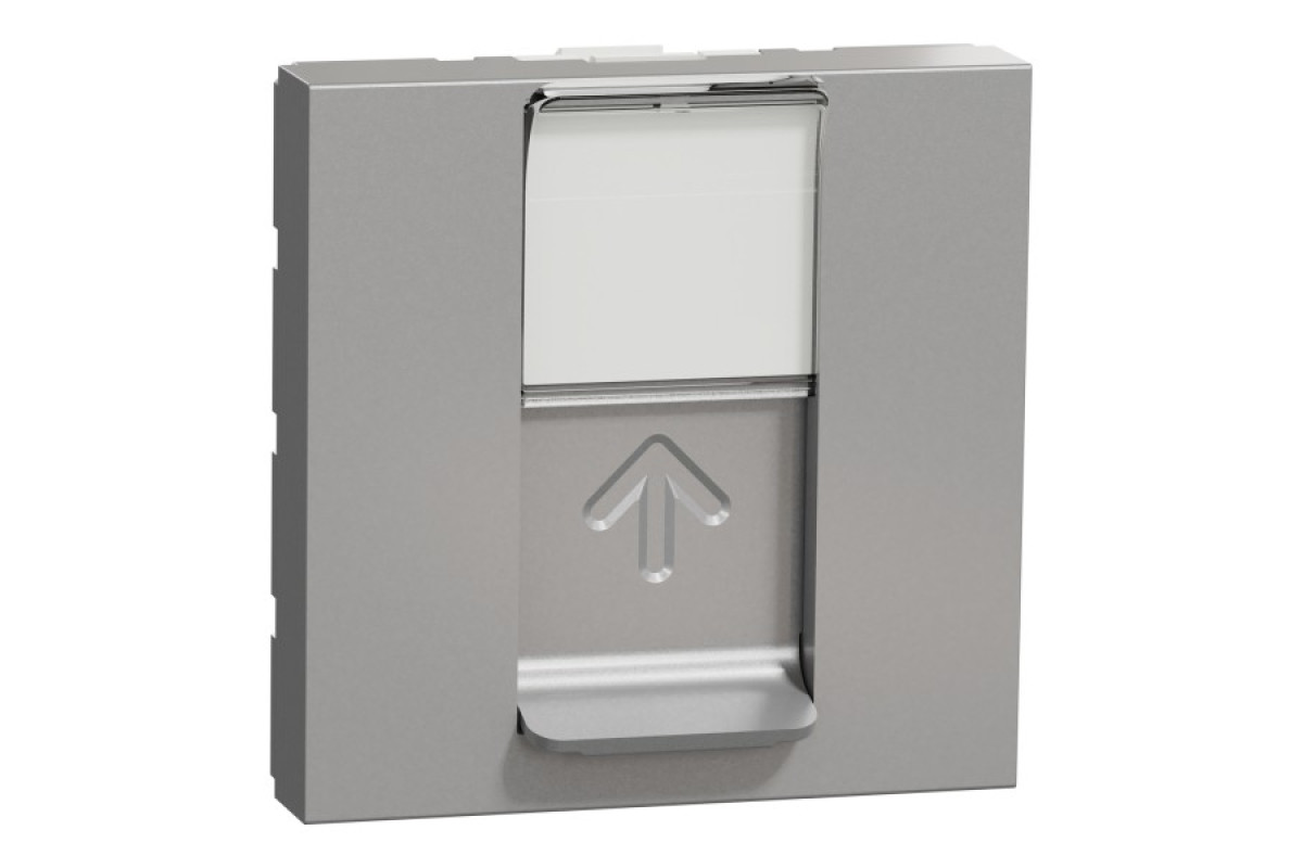 Розетка комп'ютерна RJ45, одинарна категорія 5, UTP, 2 модулі, алюміній (NU341130)