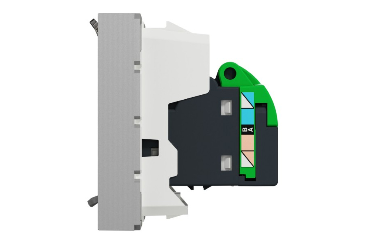 Розетка комп'ютерна RJ45, одинарна категорія 5, UTP, 2 модулі, алюміній (NU341130)