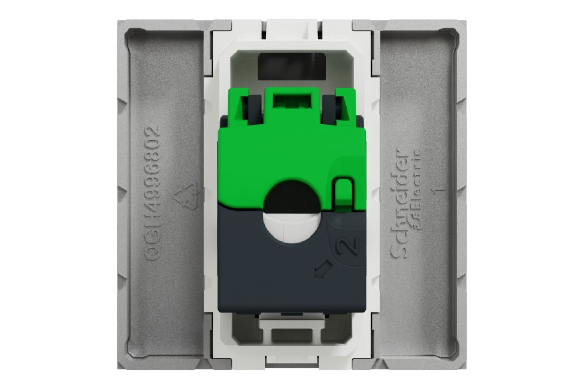 Розетка комп'ютерна RJ45, одинарна категорія 5, UTP, 2 модулі, алюміній (NU341130)