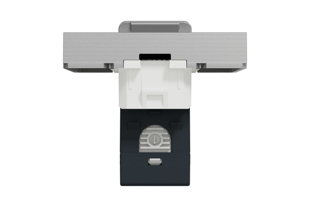 Розетка комп'ютерна RJ45, одинарна категорія 5, UTP, 2 модулі, алюміній (NU341130)